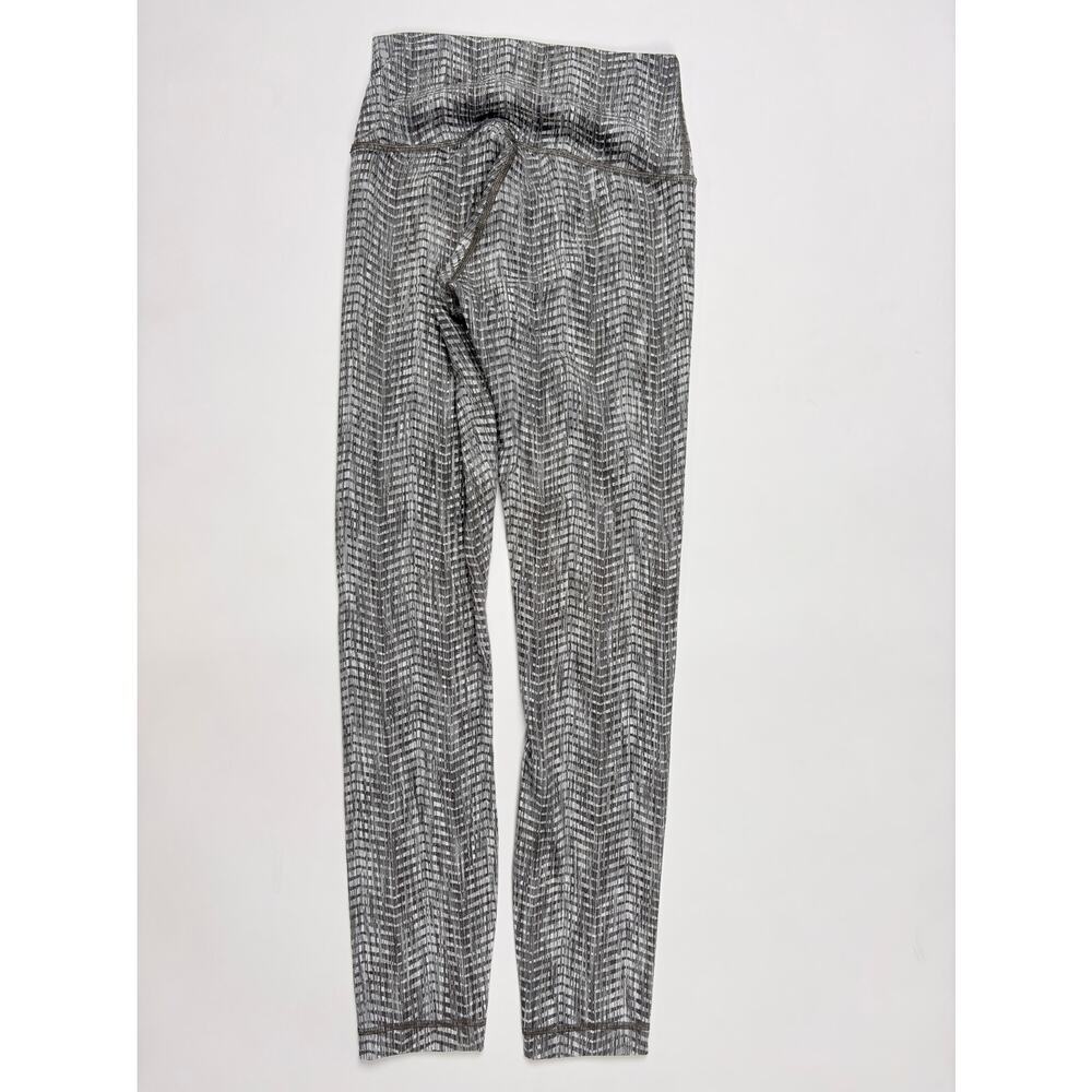 Lululemon Wunder Under Leggings Size 4 Gray White Abstract Print High Rise Yoga - Picture 6 of 10